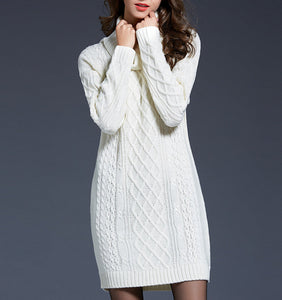 Women pullover sweater, Turtle neck sweater, high neck sweaters, long sweater, oversized sweaters, sweater dress(Y1518)