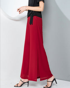 Chiffon Skirt Pants, Women's Cropped Pants, wide leg Pants, Summer Pants, Chiffon trousers (K2025)