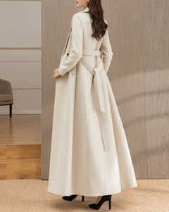 Wool Coat women, Long Wool Jacket, Coat dress, Winter Coat, wool Trench Coat, Full Length coat, maxi coat, Belt Coat, Handmade Coat(Y1187)