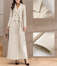 Load image into Gallery viewer, Wool Coat women, Long Wool Jacket, Coat dress, Winter Coat, wool Trench Coat, Full Length coat, maxi coat, Belt Coat, Handmade Coat(Y1187)
