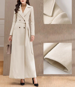 Wool Coat women, Long Wool Jacket, Coat dress, Winter Coat, wool Trench Coat, Full Length coat, maxi coat, Belt Coat, Handmade Coat(Y1187)