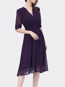 Women's chiffon dress, black dress, summer dress, casual dress, loose fit layered dress, plus size oversize dress(Q3022)