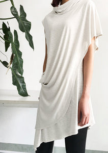 Cotton tunic top women/asymmetrical t-shirt/plus size top/cotton tunic dress/short sleeve top/summer top/tunic dress women Q022