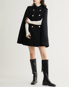 Wool cape coat, wool poncho, wool cloak jacket, winter coat, wool cloak(Y2379)