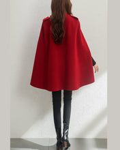 Load image into Gallery viewer, Wool cloak coat/Cape coat/Wool coat Women/Women&#39;s winter coat/wool long coat/wool jacket/plus size overcoat/A-line coat/ coat T0518
