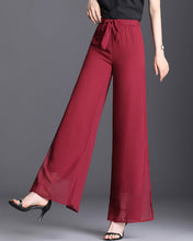 Load image into Gallery viewer, Summer Pants, Chiffon Skirt Pants, Women&#39;s Cropped Pants, wide leg Pants, Chiffon trousers (K3025)
