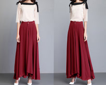 Load image into Gallery viewer, Chiffon Skirt Pants, Women&#39;s Cropped Pants, wide leg Pants, Summer Pants, Chiffon Culottes (K2022)
