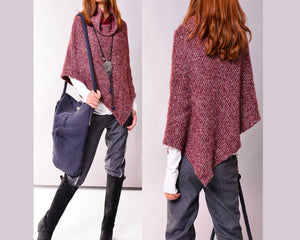 Women's cool knits poncho/shawl/wrap sweater/cape top(P3102)