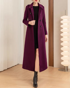 Wool Coat women, Long Wool Jacket, Coat dress, Winter Coat, wool Trench Coat, Full Length coat, maxi coat, Belt Coat, Handmade Coat(Y1176)