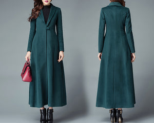 Wool coat women, wool jacket, coat dress, red coat, winter coat, flare coat, buttoned jacket, wool overcoat (Y2177)