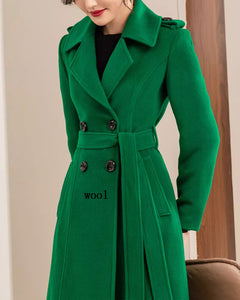 Wool Coat women, Long Wool Jacket, Coat dress, Winter Coat, wool Trench Coat, Full Length coat, maxi coat, Belt Coat, Handmade Coat(Y1175)
