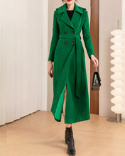 Load image into Gallery viewer, Wool Coat women, Long Wool Jacket, Coat dress, Winter Coat, wool Trench Coat, Full Length coat, maxi coat, Belt Coat, Handmade Coat(Y1175)
