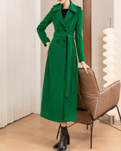 Load image into Gallery viewer, Wool Coat women, Long Wool Jacket, Coat dress, Winter Coat, wool Trench Coat, Full Length coat, maxi coat, Belt Coat, Handmade Coat(Y1175)
