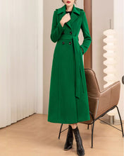 Load image into Gallery viewer, Wool Coat women, Long Wool Jacket, Coat dress, Winter Coat, wool Trench Coat, Full Length coat, maxi coat, Belt Coat, Handmade Coat(Y1175)
