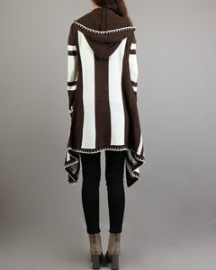 Cardigan Women, cardigan Sweater, Oversized sweater, Hooded Cardigan, Plus Size Knit Hoodie, knit Jacket, Long Cardigan(Y2046)
