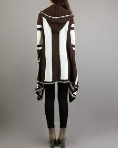 Cardigan Women, cardigan Sweater, Oversized sweater, Hooded Cardigan, Plus Size Knit Hoodie, knit Jacket, Long Cardigan(Y2046)