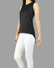Load image into Gallery viewer, Women&#39;s asymmetrical cotton tank top/Summer top/oversize t-shirt/black cotton top(Y1942)

