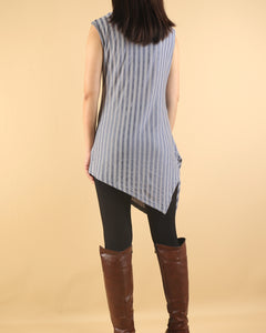 Sleeveless Tunic Dress/Asymmetrical Cotton Tank Top/cotton  t-shirt/Customized shirt/Tunic Top for Leggings(Y1704S)