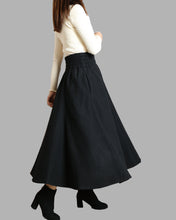 Load image into Gallery viewer, Women&#39;s elastic waist skirt/winter skirt/wool skirt/flared skirt/maxi skirt/ankle length skirt(Q1099)
