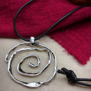 Retro zen necklace, ancient silver concentric necklace, cotton and linen clothing, literary and artistic style, metal necklace(L1911)
