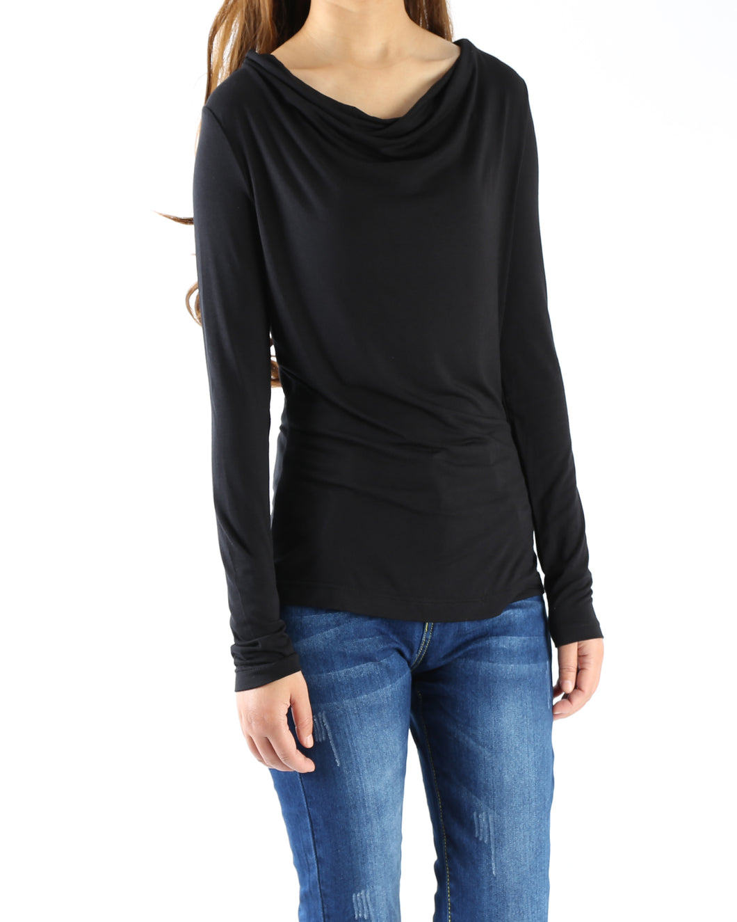 modal top/modal Cotton draping long sleeve T-shirt/soft cotton shirt(Y1802) - lijingshop