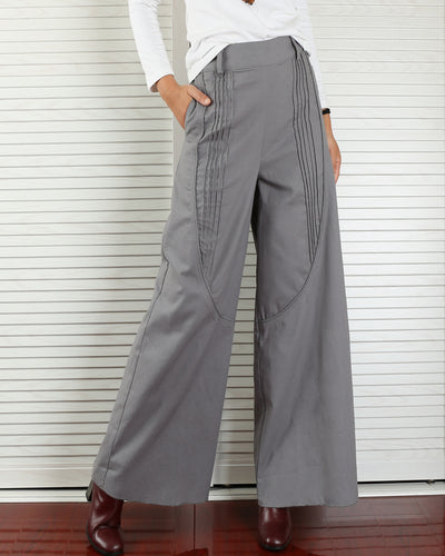 Women's Wide leg linen skirt pants/plus size trousers/oversize casual customized trousers(K1702) - lijingshop