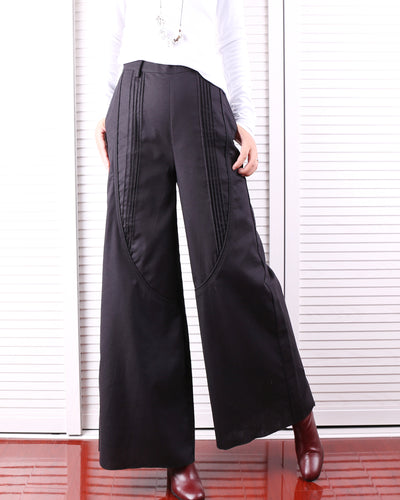 Women's Wide leg linen skirt pants/plus size trousers/oversize casual customized trousers(K1702) - lijingshop