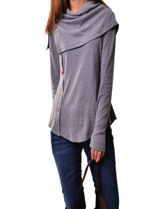 Women's Asymmetric t-shirt/bottoming shirt/long sleeve cotton top/customized top/(Y1018) - lijingshop