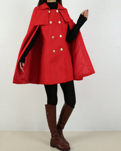 Wool cape coat, women's woolen poncho/cashmere jacket/Wool Coat/Cashmere Cape Wool Cloak(Y1760)