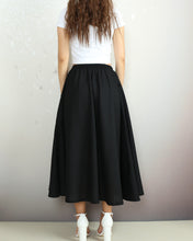 Load image into Gallery viewer, Linen skirt, Elastic waist skirt, Boho skirt with pockets, high waist skirt, flared skirt(Q1065)
