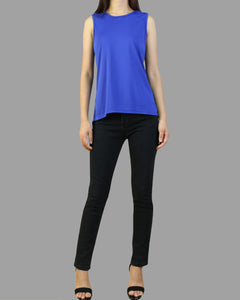 Women's asymmetrical cotton tank top/Summer top/oversize t-shirt/black cotton top(Y1942)
