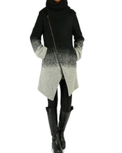 Load image into Gallery viewer, Wool Gradient Color Coat/Asymmetrical jacket/Winter Jacket/Wool Coat/Trench Coat/zipper coat/Long Overcoat(Y5130) - lijingshop
