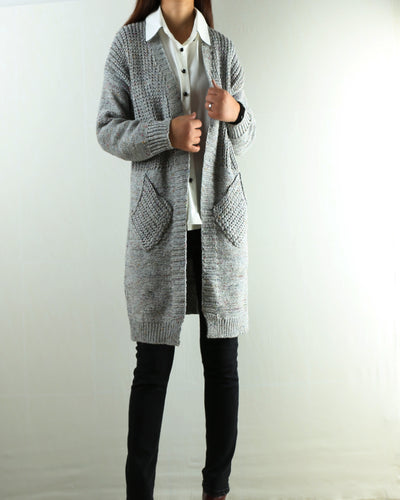 Womens Thick Sweater, Oversized Cardigan, Knit Jacket, Loose Fit Casual Sweatshirt, Long Cardigan (Y1967) - lijingshop