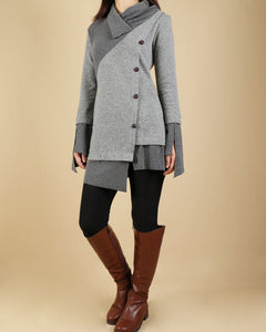 plus size tunic dress/oversize sweater/ knit sweater tunic dress/casual customized tunic top/pullover sweater(Y1673)