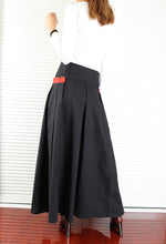 Load image into Gallery viewer, Women&#39;s skirt with pockets/ linen Skirt/long skirt/A-line skirt/maxi skirt/low waist skirt(Q1008) - lijingshop
