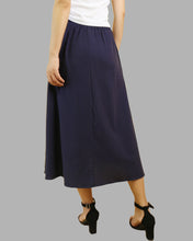 Load image into Gallery viewer, Elastic waist skirt, Midi linen skirt, Boho skirt with pockets, high waist skirt, flared skirt(Q1062)
