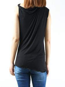 Women's customized sleeveless top/asymmetrical t-shirt/modal cotton draping slip top/summer top(Y1935) - lijingshop