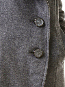 Button Down Jacket/Winter coat/Asymmetrical Overcoat/ Women's Wool Cashmere Coat/Plus Size Jacket/Casual Customized Jacket/oversized Coat(Y1225) - lijingshop