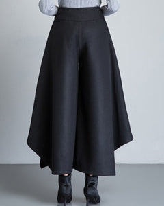 Women's Wide leg wool skirt pants (K1208) - lijingshop