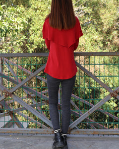 Women's long sleeve cotton top/bottoming shirt/ customized top/Asymmetric t-shirt(Y1018) - lijingshop