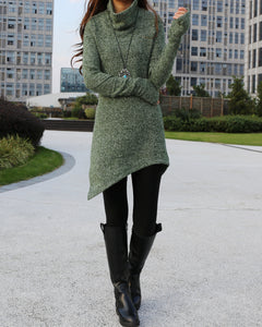 women pullover sweater dress/Asymmetrical knit sweater/cowl neck sweat lijingshop women pullover sweater dress/Asymmetrical knit sweater/cowl neck sweat lijingshop