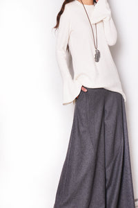 women's bottom t-shirt/bell sleeves top/oversized tunic dress/customized tunic top(Y1701gt) - lijingshop