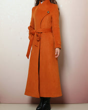 Load image into Gallery viewer, Winter coat, Long wool coat, black coat dress, flare coat, buttoned jacket, wool overcoat (Y2198)
