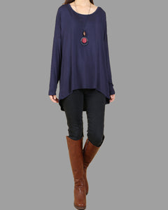 Women's Modal Cotton t-shirt/long sleeve tunic top/bottoming top/cotton t-shirt/oversized top(Y1818)