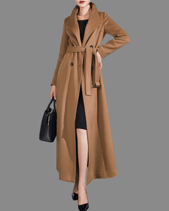 Wool coat women winter coat long jacket double breasted jacket