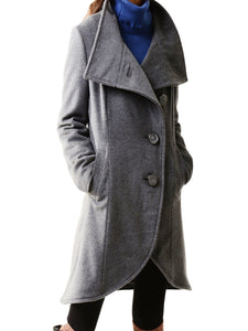 Winter coat/Asymmetrical Overcoat/ Button Down Jacket/Women's Wool Cashmere Coat/Plus Size Jacket/Casual Customized Jacket/oversized Coat(Y1225) - lijingshop