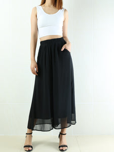 Women's chiffon skirt pants/ankle length trousers/yoga pants/oversized casual customized pants (K1902) - lijingshop