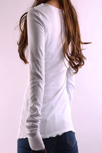 Gray t-shirt, V-neck top, bottoming Cotton t-Shirt, Women's Long Long Sleeves top, form fitting top(Y1117) - lijingshop