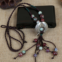 Load image into Gallery viewer, Original handmade fish necklace long ceramic tassel sweater chain ethnic accessories literature and art(L1916)
