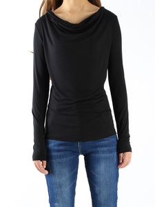 modal top/modal Cotton draping long sleeve T-shirt/soft cotton shirt(Y1802) - lijingshop